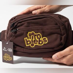 💯 Authentic Tim Hortons x Justin Bieber Brown Corduroy Belt Bag NWT